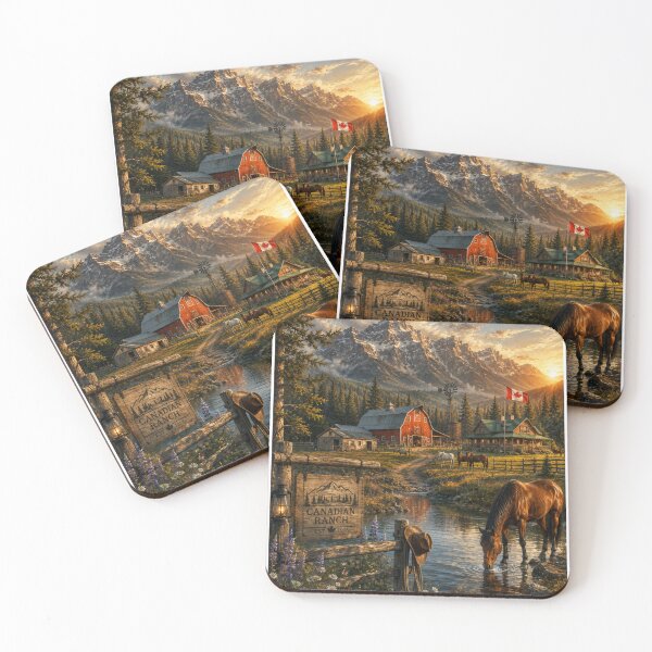 Item preview, Canadian Ranch Sunset Mountain Escape designed and sold by SHOCAMPOS DESIGNS .