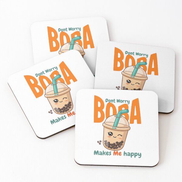 Item preview, Don't Worry, Boba Makes Me Happy | Cute Kawaii Bubble Tea T-Shirt designed and sold by bloombyomnia.