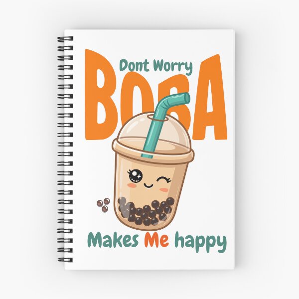 Item preview, Don't Worry, Boba Makes Me Happy | Cute Kawaii Bubble Tea T-Shirt designed and sold by bloombyomnia.