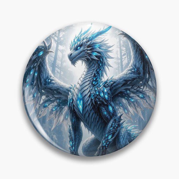 Item preview, Ice Crystal Dragon – Frozen Fantasy Dragon Design designed and sold by DrakariArt.