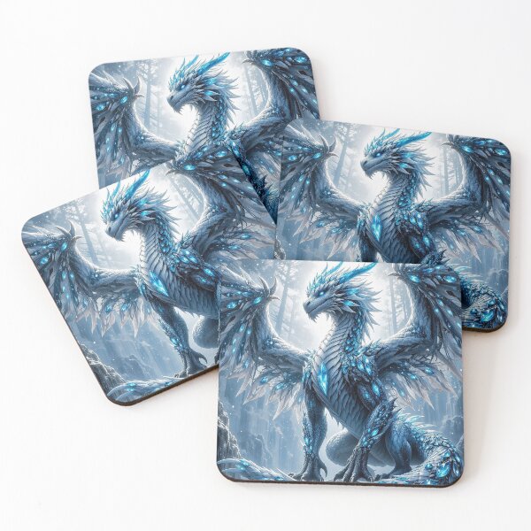 Item preview, Ice Crystal Dragon – Frozen Fantasy Dragon Design designed and sold by DrakariArt.