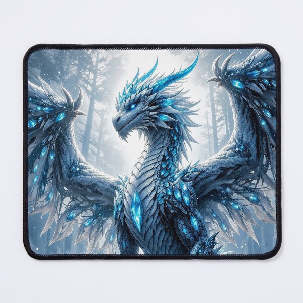 Item preview, Ice Crystal Dragon – Frozen Fantasy Dragon Design designed and sold by DrakariArt.