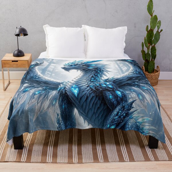 Item preview, Ice Crystal Dragon – Frozen Fantasy Dragon Design designed and sold by DrakariArt.