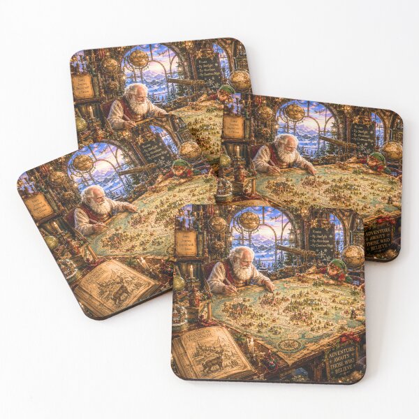 Item preview, Santa's North Pole Map Room | Christmas Cartographer's Workshop | Magical Holiday Puzzle & Wall Art designed and sold by Edenglow Prints & Peculiars.
