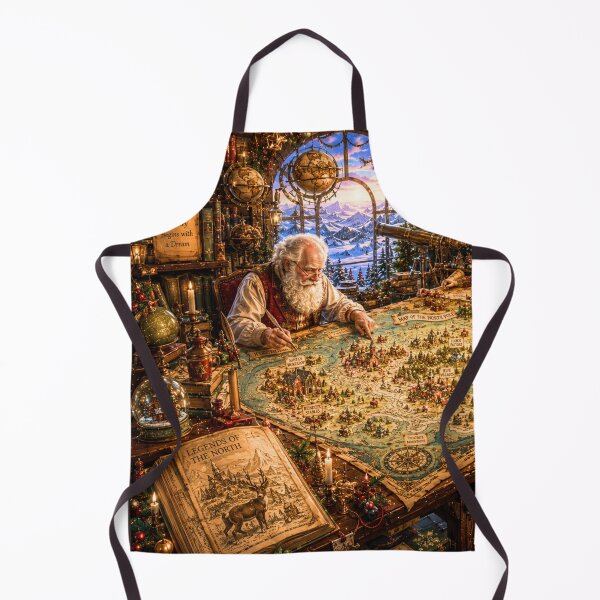 Item preview, Santa's North Pole Map Room | Christmas Cartographer's Workshop | Magical Holiday Puzzle & Wall Art designed and sold by Edenglow Prints & Peculiars.