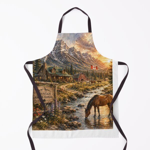 Item preview, Mountain Creek Ranch Canadian Watercolor Landscape designed and sold by SHOCAMPOS DESIGNS .