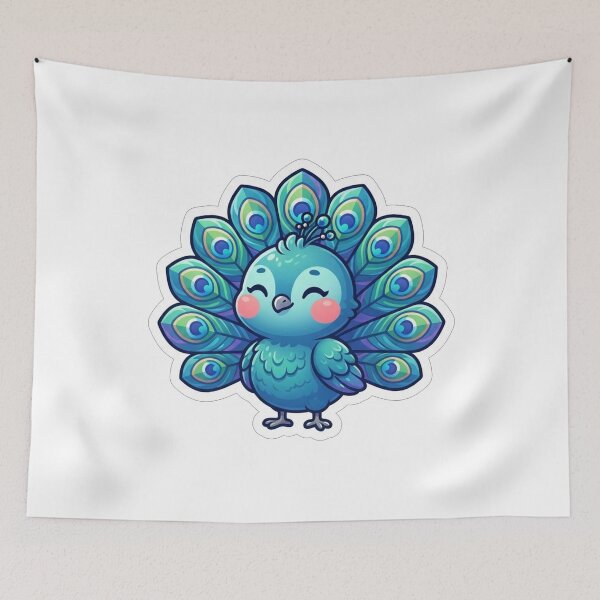 Item preview, Cute Little Blue Peacock Bird Illustration designed and sold by Owcomm.