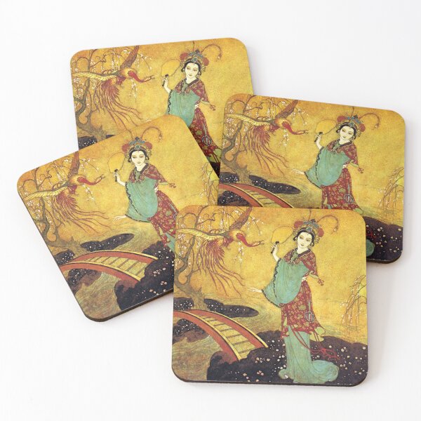 Item preview, Phoenix by Edmund Dulac - Chinese Phoenix Art Nouveau Garden Print for Vintage Decor Lovers designed and sold by RickE.