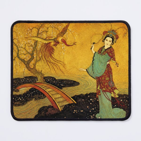 Item preview, Phoenix by Edmund Dulac - Chinese Phoenix Art Nouveau Garden Print for Vintage Decor Lovers designed and sold by RickE.