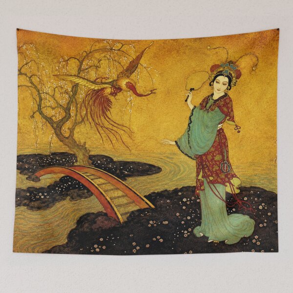 Item preview, Phoenix by Edmund Dulac - Chinese Phoenix Art Nouveau Garden Print for Vintage Decor Lovers designed and sold by RickE.