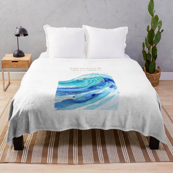 Item preview, Provence Waves of the Mediterranean - Luxury Blue Gold Watercolor designed and sold by Natalia-Vlad.