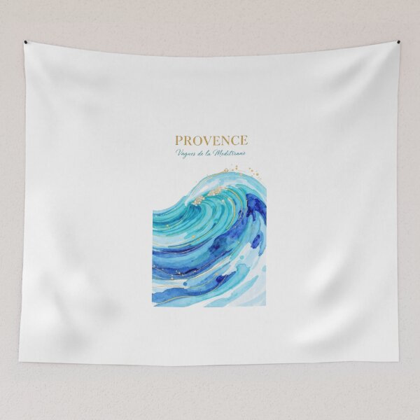 Item preview, Provence Waves of the Mediterranean - Luxury Blue Gold Watercolor designed and sold by Natalia-Vlad.