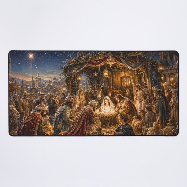 Item preview, The Nativity of Christ | Holy Night Christmas Nativity | Sacred Christmas Puzzle & Wall Art designed and sold by Edenglow Prints & Peculiars.