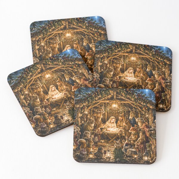 Item preview, Woodland Nativity | Forest Animals Celebrate the First Christmas | Christian Holiday Puzzle & Wall Art designed and sold by Edenglow Prints & Peculiars.