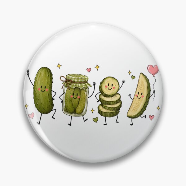 Item preview, Happy Pickle Doodle Cute Retro Food Lover Design  designed and sold by VGAfanatic.
