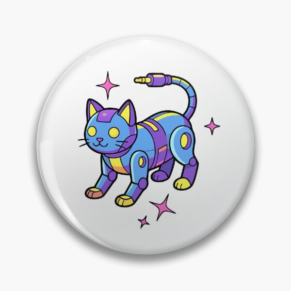 Item preview, Y2K Robot Cat – Futuristic Retro Cyber Kitty designed and sold by AnteesocialTees.