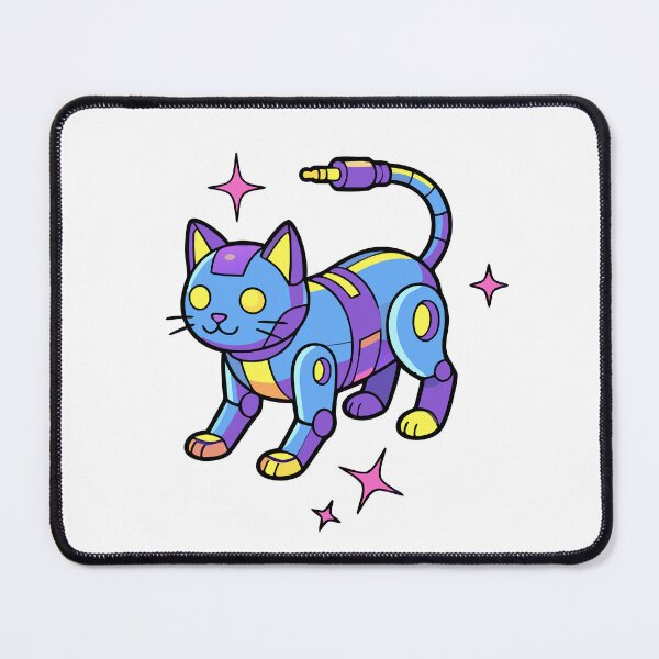 Item preview, Y2K Robot Cat – Futuristic Retro Cyber Kitty designed and sold by AnteesocialTees.