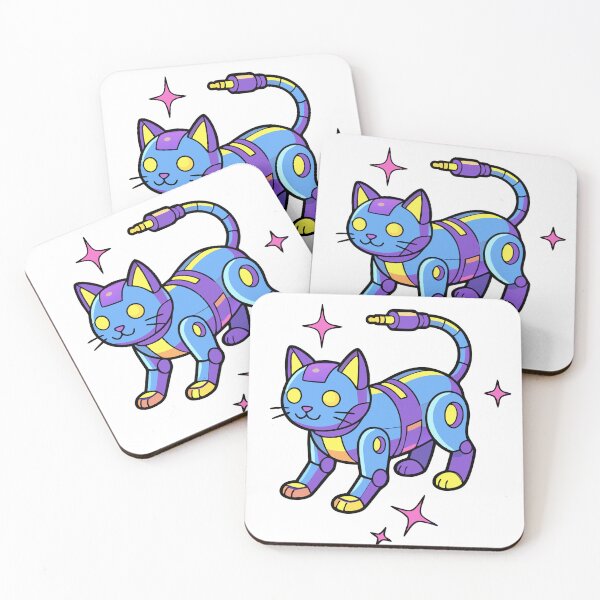 Item preview, Y2K Robot Cat – Futuristic Retro Cyber Kitty designed and sold by AnteesocialTees.