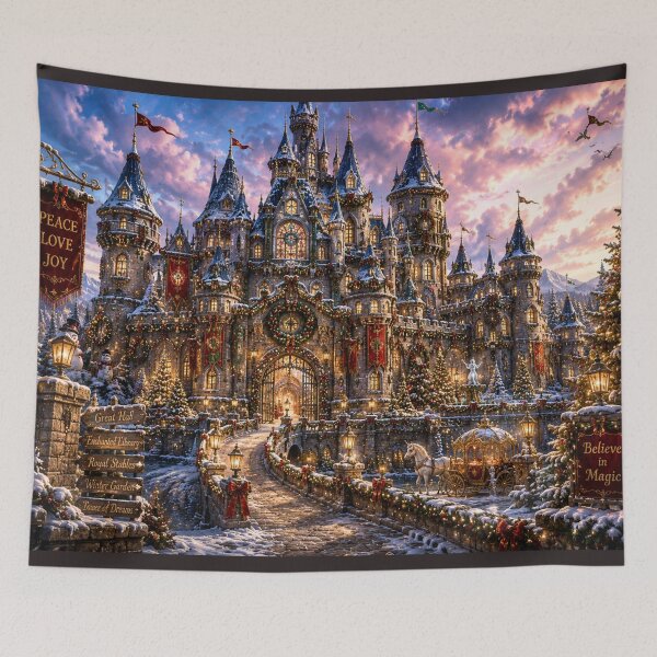 Item preview, Christmas Castle | Enchanted Holiday Palace | Magical Winter Puzzle & Fantasy Wall Art designed and sold by Edenglow Prints & Peculiars.