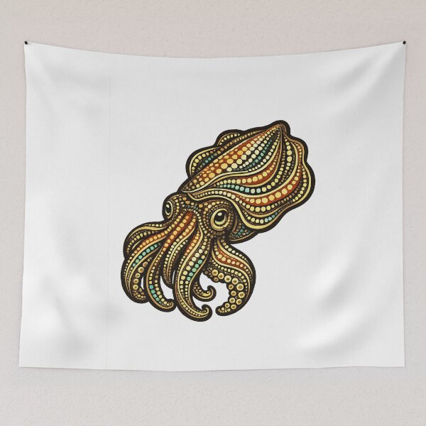 Item preview, Squid / Cuttlefish – Indigenous-Inspired Australian Wildlife Art designed and sold by Indigenous-Aus.