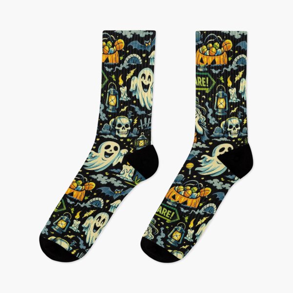 Item preview, Ghost Town Ghoulies – Retro 1950s Halloween Pattern designed and sold by Shadowframe Studios.