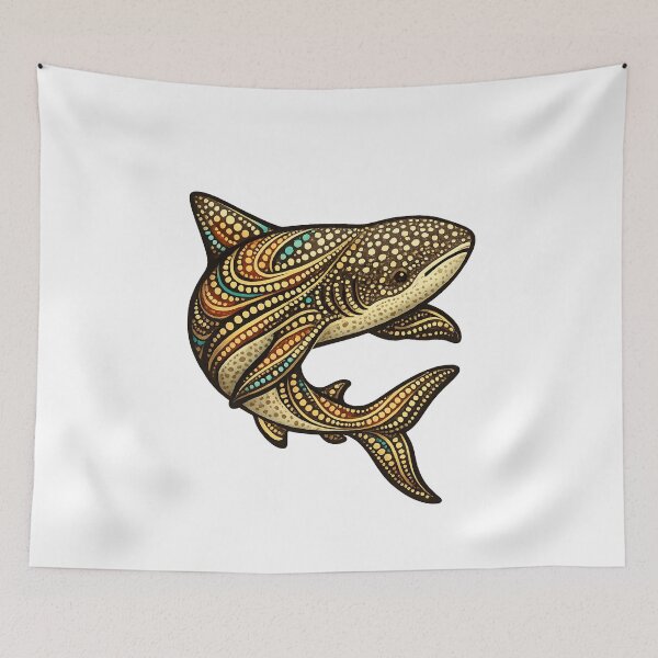 Item preview, Shark - Australian Dot-Inspired Animal Artwork designed and sold by Indigenous-Aus.