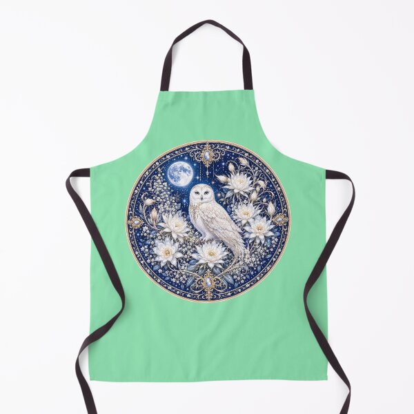 Item preview, Moonlit Snowy Owl – White Moon Flower Fantasy Mandala designed and sold by sunbowjp stadio.