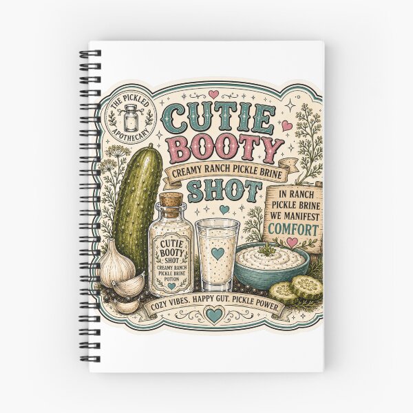Item preview, Cutie Booty Shot - Ranch Pickle Label - Emotional Support Pickles Funny Vintage Pickle Sticker designed and sold by Imagine Ink Design Studio.