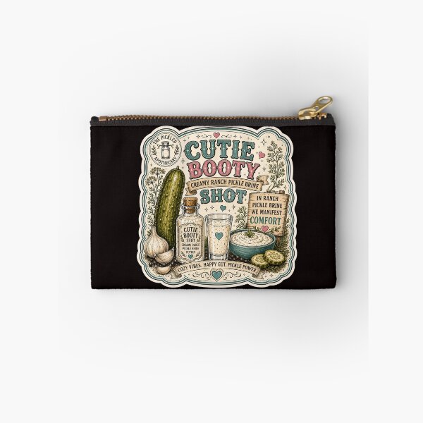 Item preview, Cutie Booty Shot - Ranch Pickle Label - Emotional Support Pickles Funny Vintage Pickle Sticker designed and sold by Imagine Ink Design Studio.