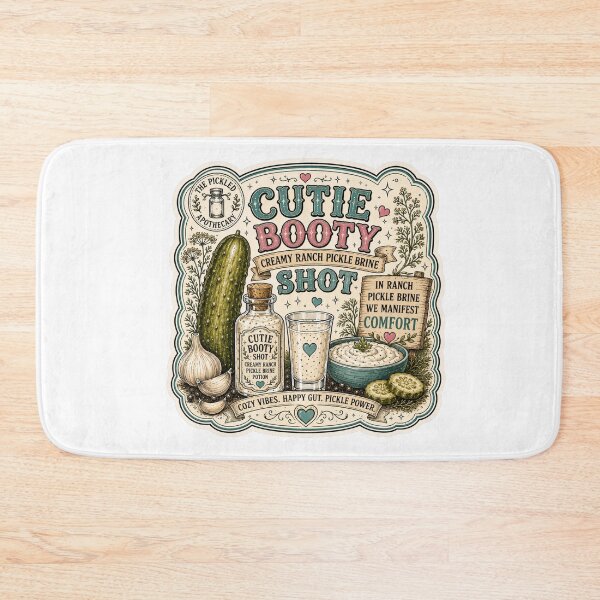 Item preview, Cutie Booty Shot - Ranch Pickle Label - Emotional Support Pickles Funny Vintage Pickle Sticker designed and sold by Imagine Ink Design Studio.