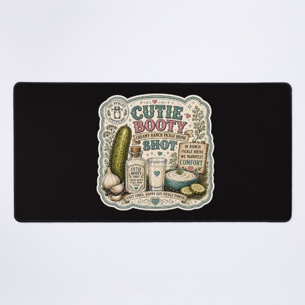 Item preview, Cutie Booty Shot - Ranch Pickle Label - Emotional Support Pickles Funny Vintage Pickle Sticker designed and sold by Imagine Ink Design Studio.