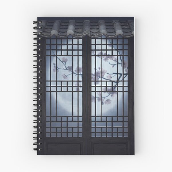 Item preview, Moonlight Through Korean Traditional Lattice Window & Spring Cherry Blossoms - Serene Night Aesthetic designed and sold by SOOstudio73.