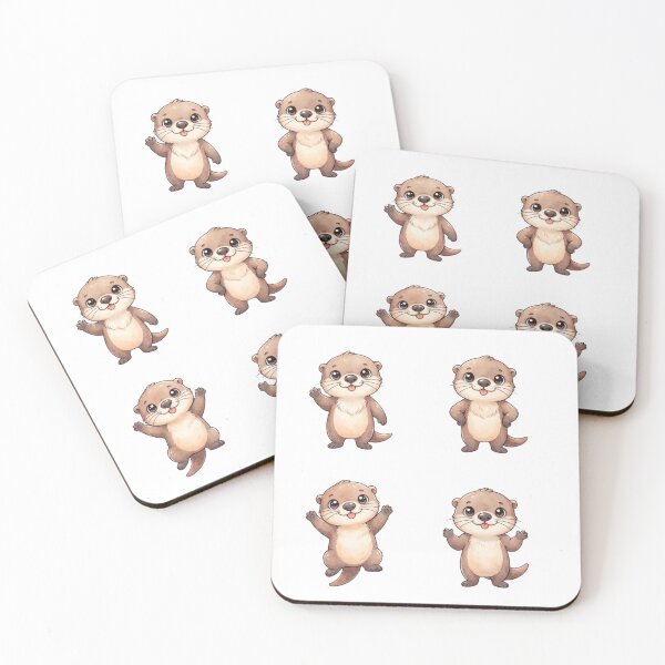 Item preview, Otter Chaos Cute Kawaii Cartoon Otter Four Poses designed and sold by Shopex10.