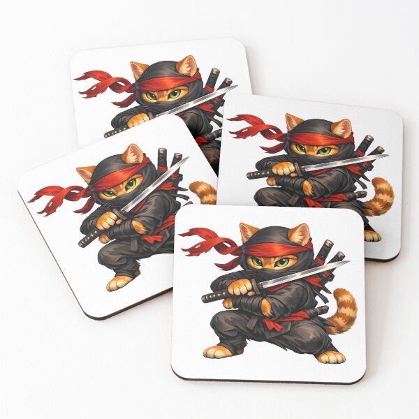 Item preview, Orange Ninja Cat Premium Illustration designed and sold by builtforyou.