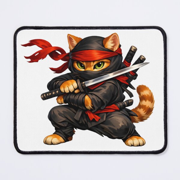 Item preview, Orange Ninja Cat Premium Illustration designed and sold by builtforyou.