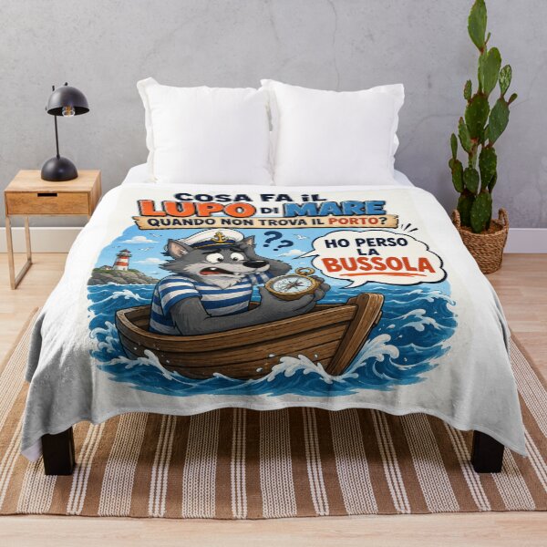Item preview, Funny Sea Wolf – Lost Compass Cartoon Joke designed and sold by RipantinaFantasy .