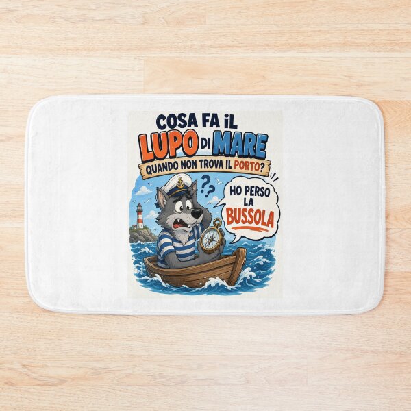 Item preview, Funny Sea Wolf – Lost Compass Cartoon Joke designed and sold by RipantinaFantasy .
