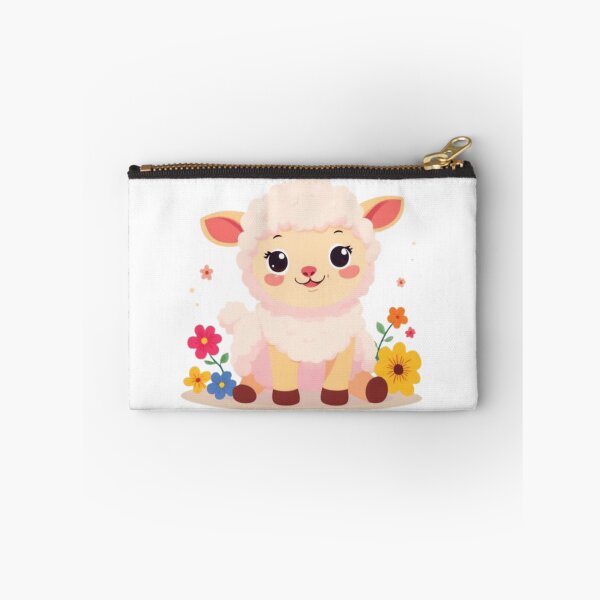 Item preview, Cute Baby Lamb with Flowers Illustration designed and sold by Orayah-Kids.