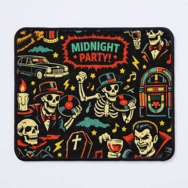 Item preview, Midnight Monsters – Retro Monster Mash Party Pattern designed and sold by Shadowframe Studios.