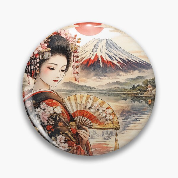 Item preview, Elegant Geisha & Mount Fuji designed and sold by Daihuku2525.