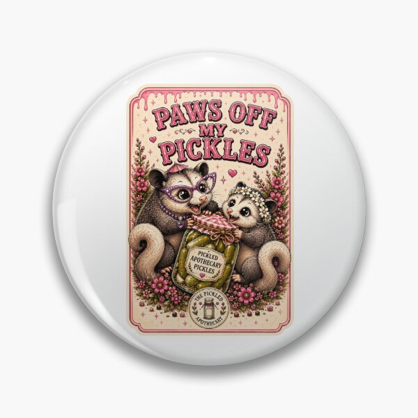 Item preview, Paws Off My Pickles - Emotional Support Pickles  | Possum Funny Vintage Pickle Sticker designed and sold by Imagine Ink Design Studio.