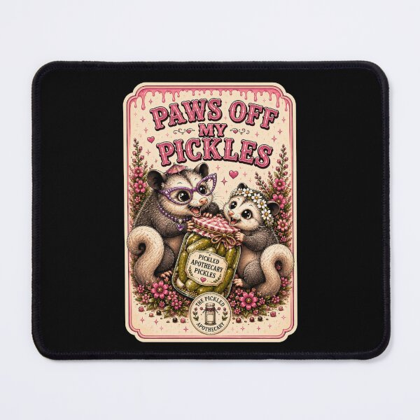 Item preview, Paws Off My Pickles - Emotional Support Pickles | Possum Funny Vintage Pickle Sticker designed and sold by Imagine Ink Design Studio.
