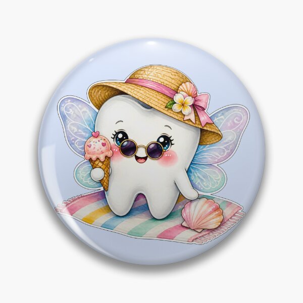 Item preview, Cute Summer Beach Tooth Fairy | Watercolor Fairy Tooth designed and sold by Mommy-Smile.