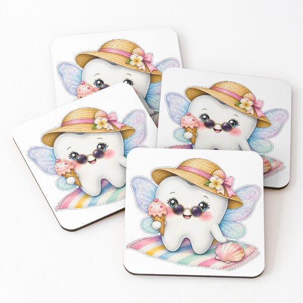 Item preview, Cute Summer Beach Tooth Fairy | Watercolor Fairy Tooth designed and sold by Mommy-Smile.