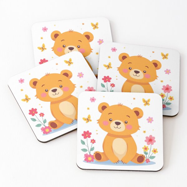 Item preview, Cute Teddy Bear with Butterflies and Flowers designed and sold by Orayah-Kids.