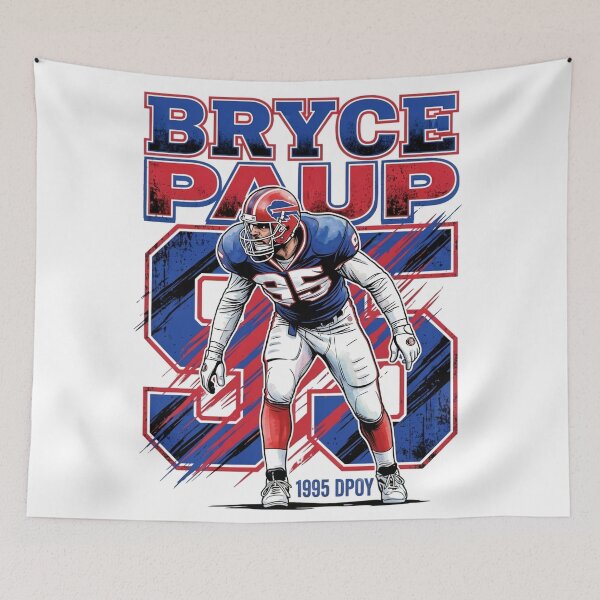 Item preview, Bryce Paup 1995 DPOY Retro 90s Vintage Bootleg Style Football designed and sold by Thogan0416.