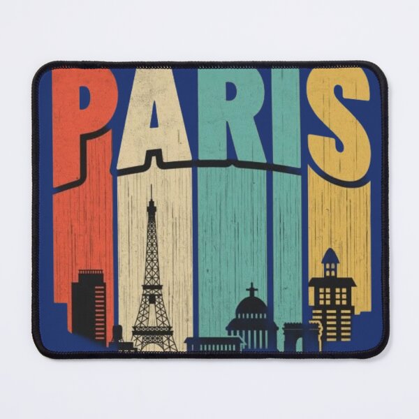 Item preview, Paris France Vintage Retro Skyline Eiffel Tower Travel Art designed and sold by GlowAura7.