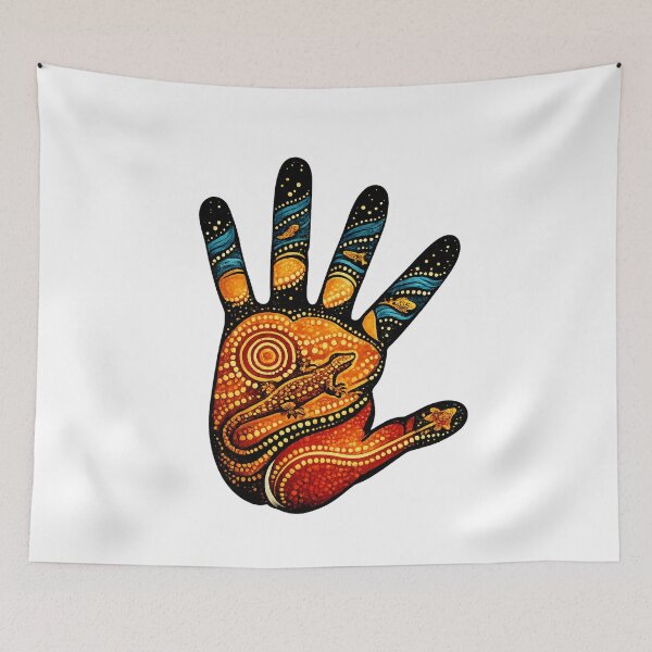 Item preview, Strong Culture – Colourful Handprint Artwork designed and sold by Indigenous-Aus.