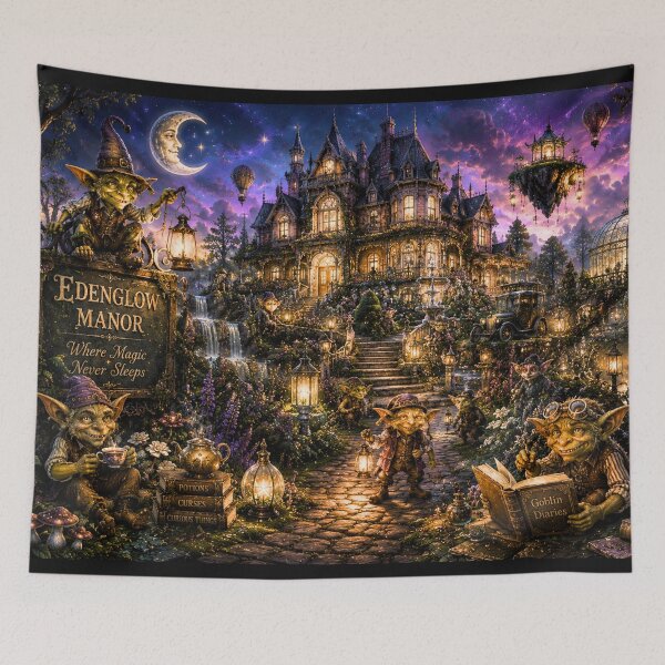 Item preview, Edenglow Manor | Goblin Village Fantasy | Enchanted Victorian Manor Puzzle & Magical Wall Art designed and sold by Edenglow Prints & Peculiars.