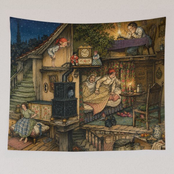 Item preview, Little Ida's Flowers by Arthur Rackham - Fairy Tale Art Nouveau Cottage Interior for Storybook Lovers designed and sold by RickE.